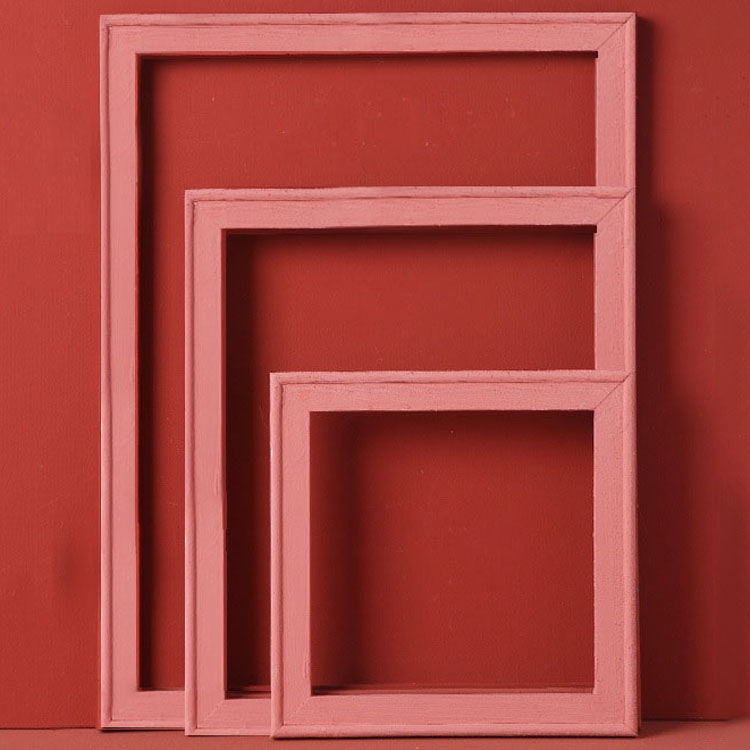 3 in 1 Different Sizes Morandi Color Wooden Photo Frame Series Color Spray Paint Photo Props Photography Background Ornaments(Light Red) - Shopkiz.com