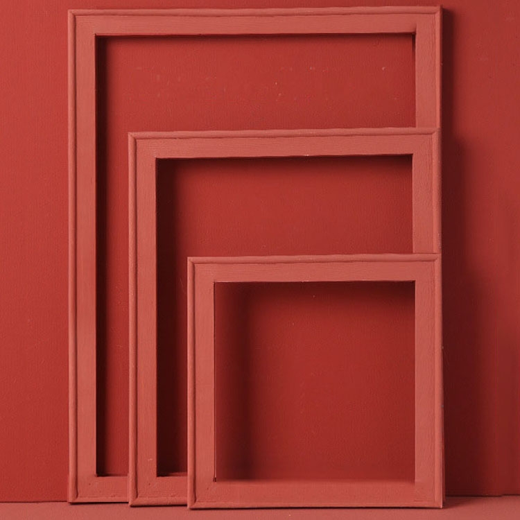 3 in 1 Different Sizes Morandi Color Wooden Photo Frame Series Color Spray Paint Photo Props Photography Background Ornaments(Normal Red) -