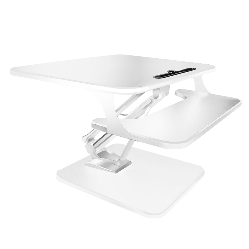 D0N Pneumatic Desktop Folding Computer Display Increased Frame Standing Office Lifting Table(White) - Shopkiz.com
