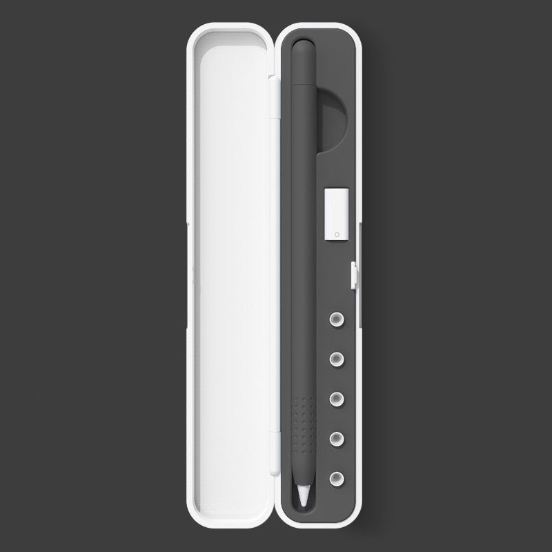 Silicone Stylus Protection Storage Box Box For Apple Pencil 1 / 2 , Specification: 10mm (Graphite Black) - Shopkiz.com