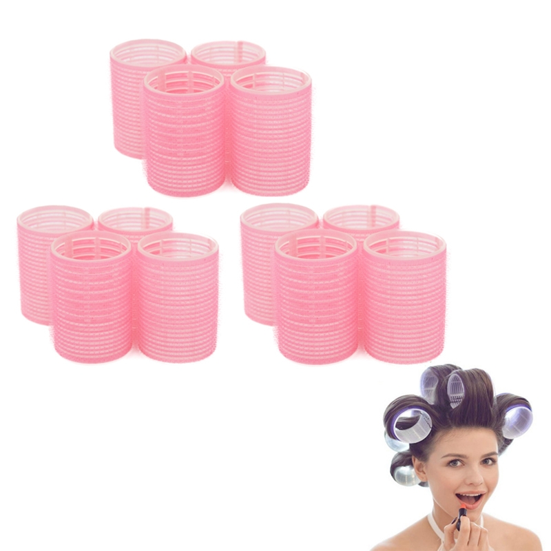 12 PCS/Set Self-Adhesive Curling Iron Hair Core Fluffy Hairdressing Tool,Random Colour Delivery, Specification: 63x32mm - Shopkiz.com