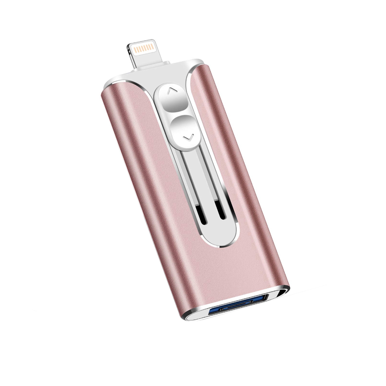 128GB Micro USB + 8 Pin + USB 2.0 3 in 1 Mobile Phone Computer U-Disk(Rose Gold) - Shopkiz.com