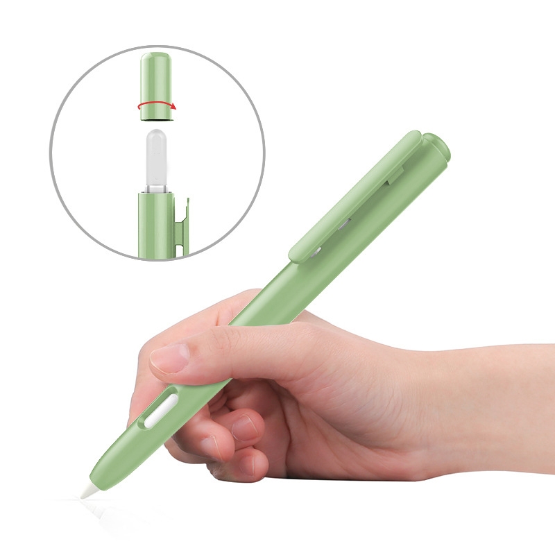 Double-Click Automatic Retractable Stylus Pen Case For Apple Pencil 2(Grass Green) - Shopkiz.com