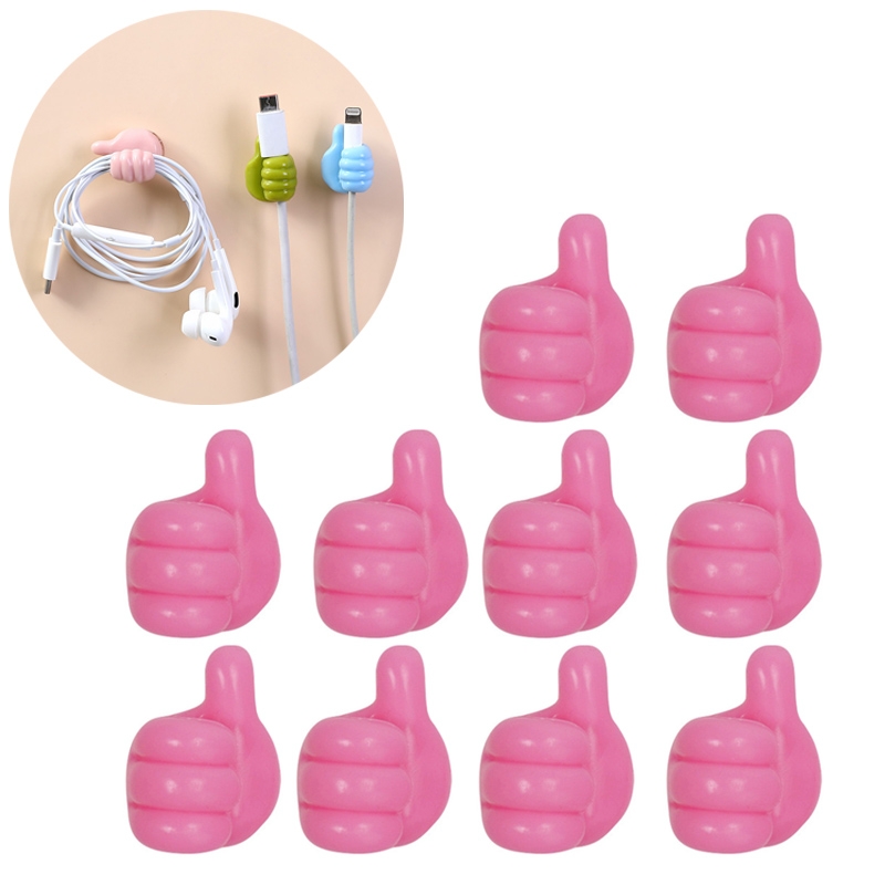 10 PCS Handy Holder Cable Organizer Household Convenience Clip(Pink) - Shopkiz.com
