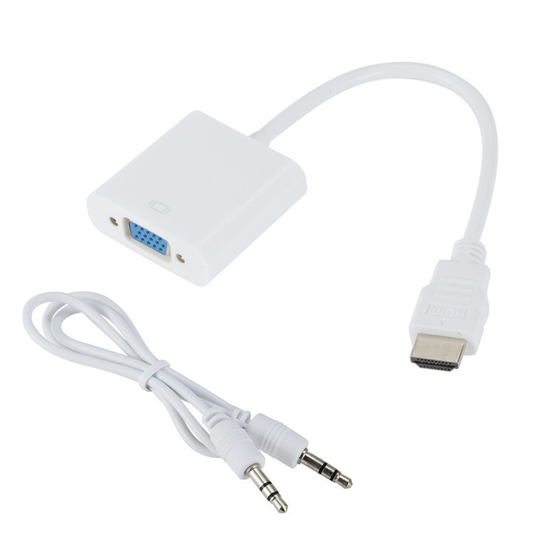 ZHQ008 HD HDMI To VGA Converter with Audio(White) - Shopkiz.com