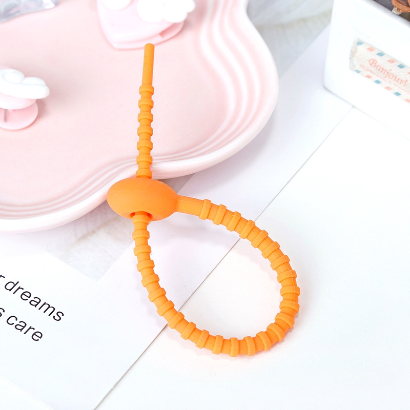 20 PCS Silicone Data Cable Storage Strap Cable Organizer(Orange) - Shopkiz.com