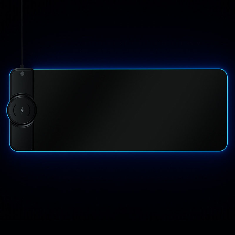 K9186 Multifunctional RGB Lighting Mouse Pad With Wireless Charger(Black) - Shopkiz.com