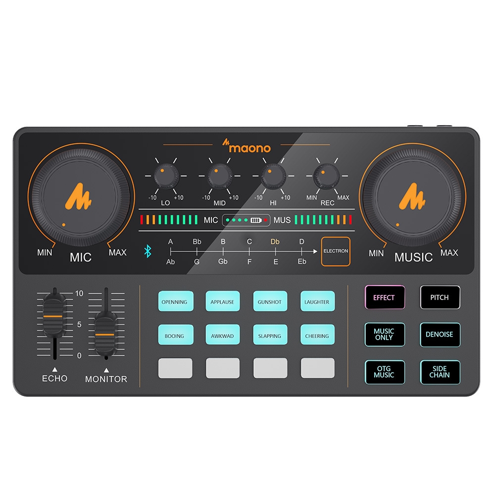 MAONO AU-AM200 Digital Dual-Mode Live Sound Card Mixer Sound Effects Processor(Black) - Shopkiz.com