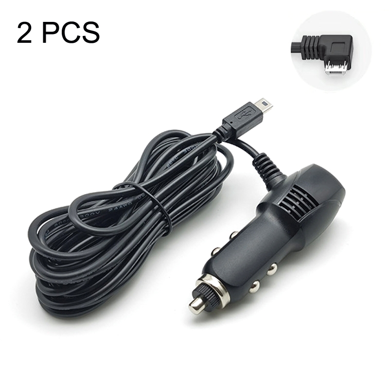2 PCS Car Charger Fast Charging Driving Recorder Supply Line, Style: 1.5A+2.4A(Android Right Bend) - Shopkiz.com