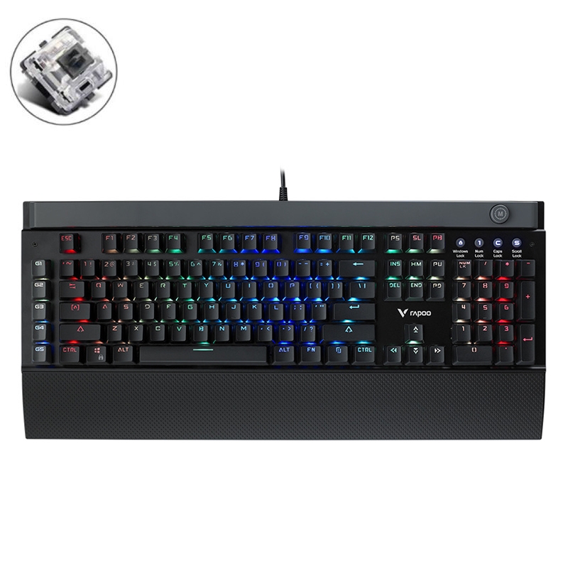 Rapoo V820 109 Keys RGB Backlit Office and Home Mechanical Keyboard(Black Shaft) - Shopkiz.com