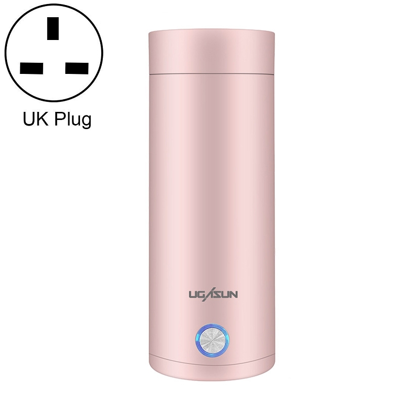 UGASUN Travel Portable Mini Electric Heated Water Cup, Color: UK Plug (Pink) - Shopkiz.com