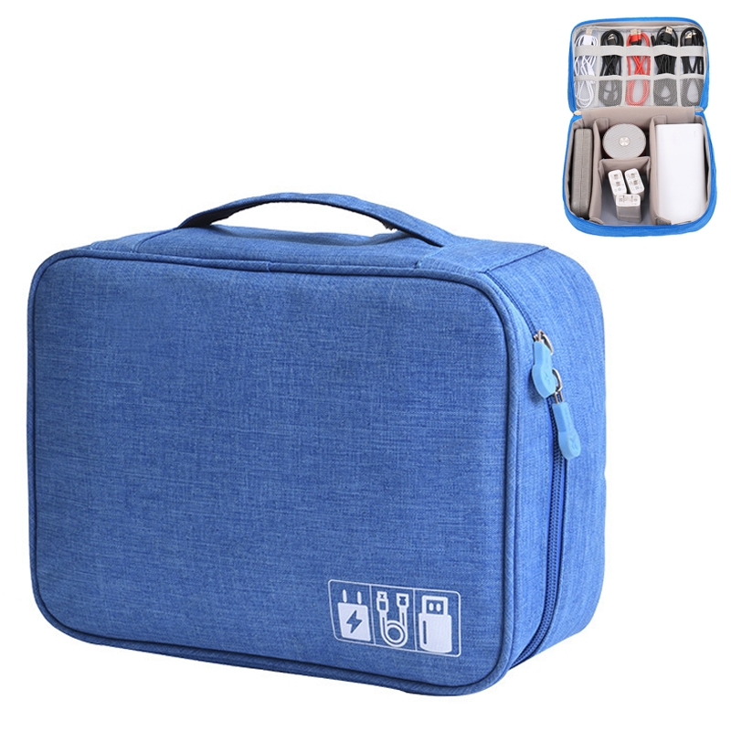 Multifunctional Cationic Digital U Disk Data Cable Storage Bag(Blue) - Shopkiz.com