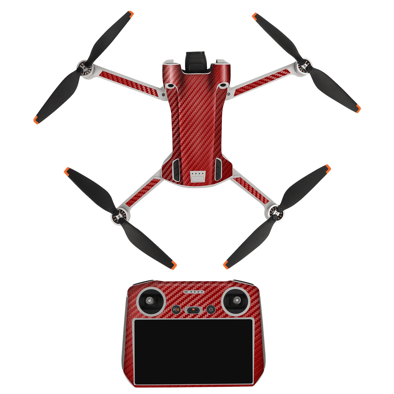 Sunnylife Drone+Remote Control Protective Sticker For DJI Mini 3 Pro RC Version(Carbon Red) - Shopkiz.com