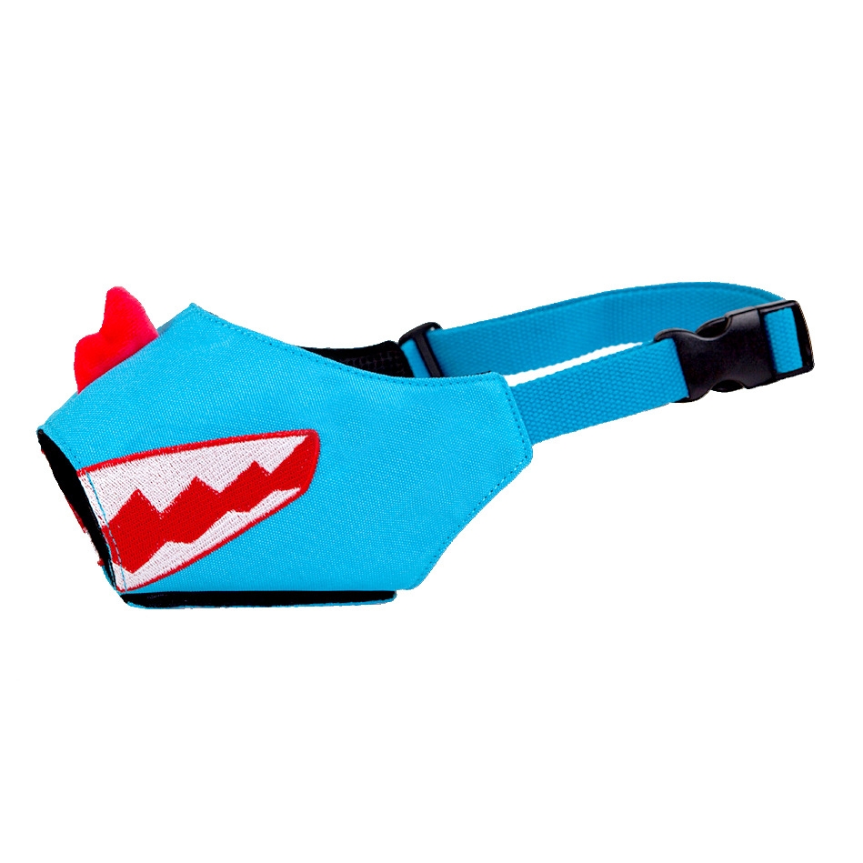 Cartoon Dog Mouth Cover Anti-Bite Nylon Dog Mask, Size: XL(Blue) - Shopkiz.com