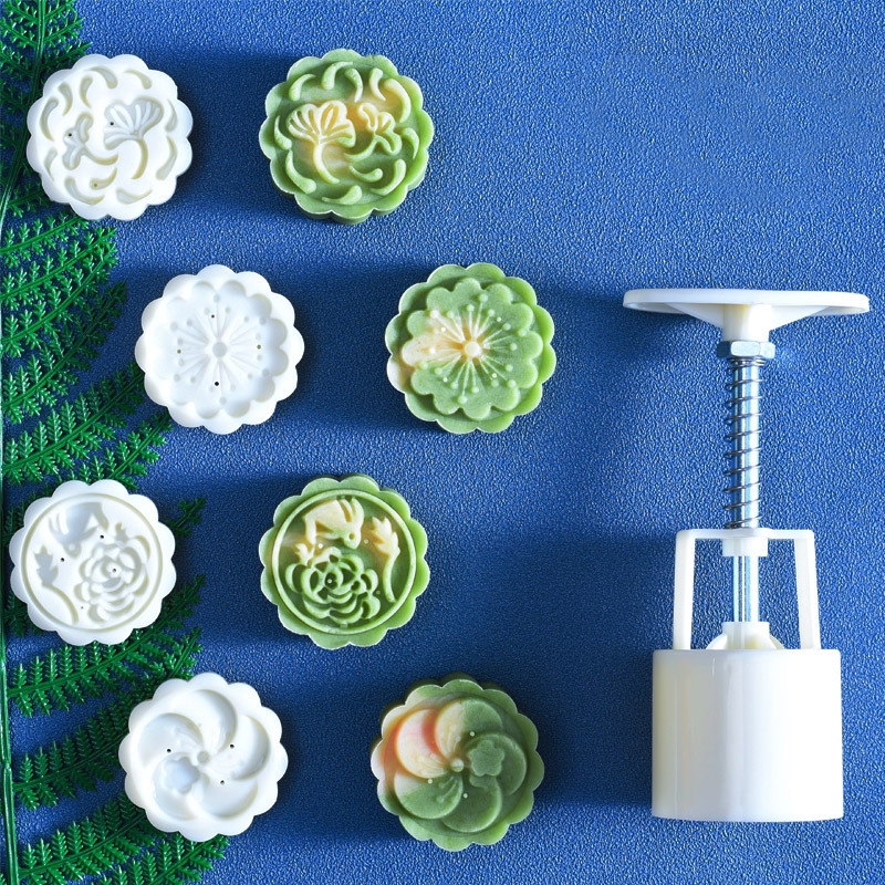 2 PCS Moon Festival Round Hand-Pressed Pastry Mold Baking Tools, Model: 36 - Shopkiz.com