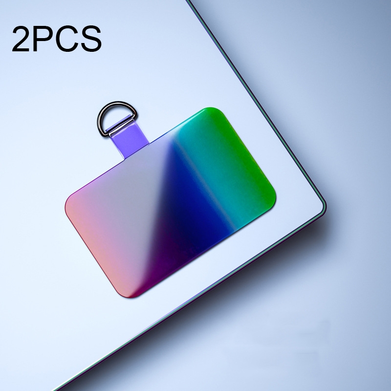 2 PCS Universal Phone Lanyard Rainbow Gasket Patch Back Stick(Black Metal D Buckle) - Shopkiz.com