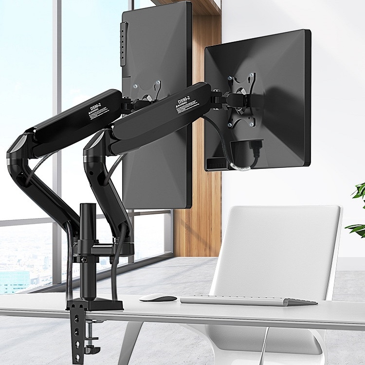 KALOC Computer Monitor Desktop Double Screen Air Pressure Lifting Bracket - Shopkiz.com
