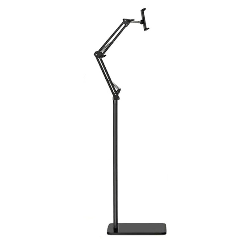 155cm Live Broadcast Bedside Cantilever Floor Bracket Phone Tablet Clip (Black) - Shopkiz.com