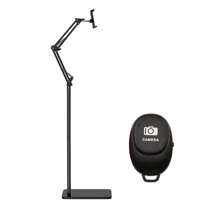 155cm Live Broadcast Bedside Cantilever Floor Bracket Bluetooth Remote Control Model (Black) - Shopkiz.com