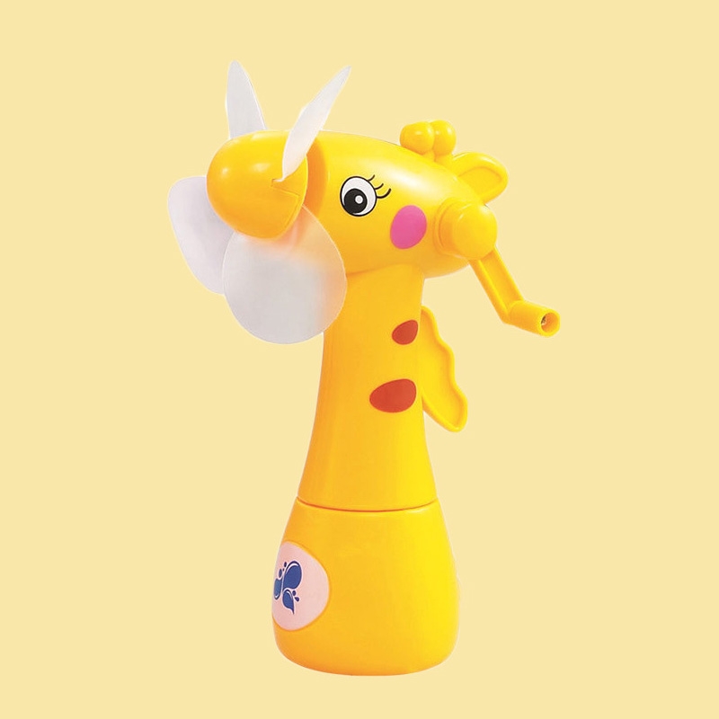 Cartoon Children Student Hand Shake Spray Fan Manual Mini Spray Fan(Yellow) - Shopkiz.com