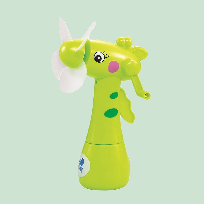 Cartoon Children Student Hand Shake Spray Fan Manual Mini Spray Fan(Green) - Shopkiz.com