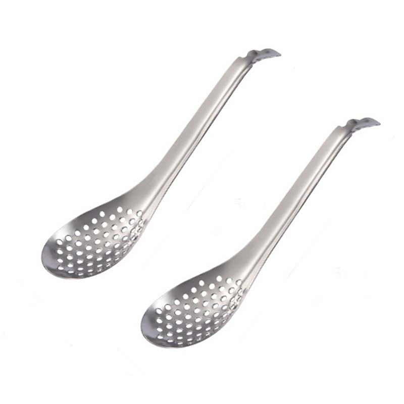 2 PCS 304 Stainless Steel Small Caviar Colander Molecular Cooking Spoon, Color: True Color - Shopkiz.com