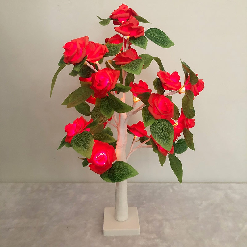 SJ-SD054 LED Valentine Day Rose Indoor Party Decoration Lights(White Bottom Red) - Shopkiz.com