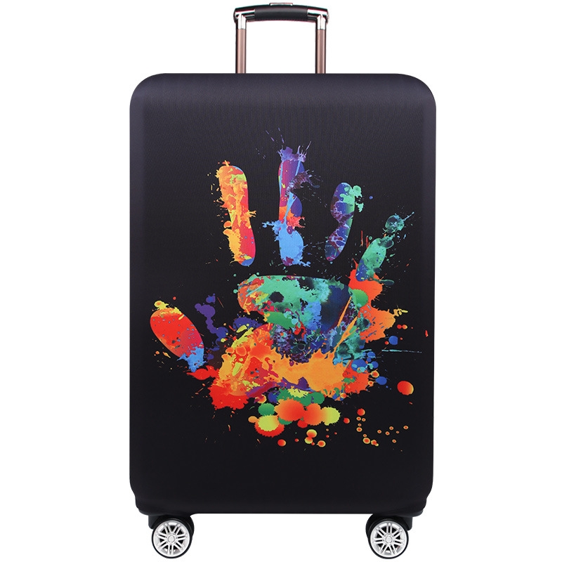 Luggage Thickening Wear-resistant Elastic Anti-dust Protection Cover, Size: M(Colorful Handprints) - Shopkiz.com