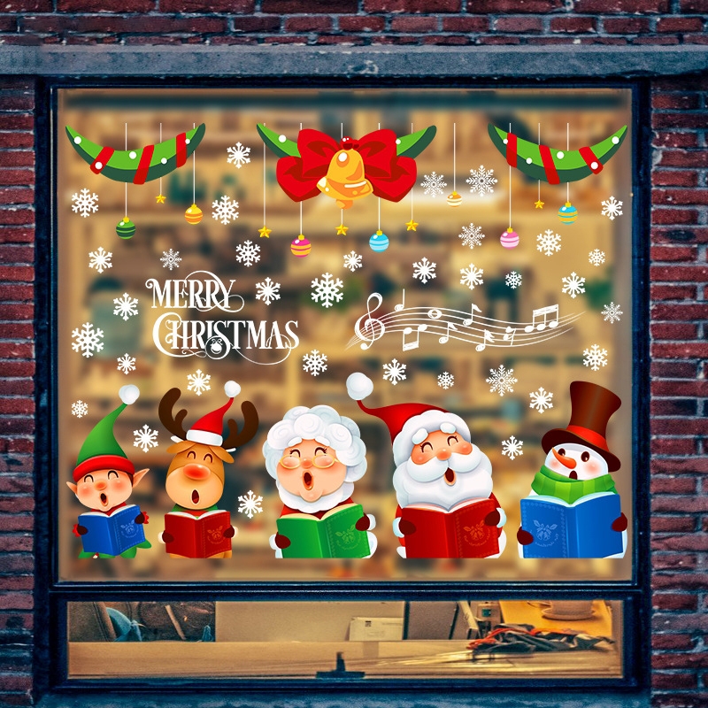 Christmas Old Man Snowflake Window Decoration Stickers(92074) - Shopkiz.com