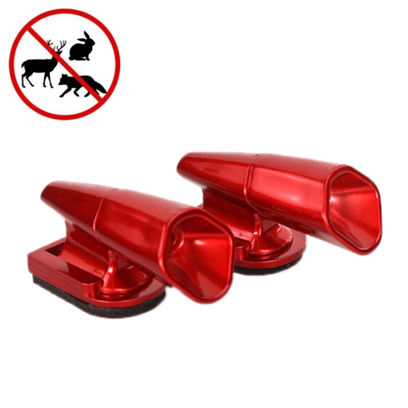 2 Pairs Car Deer Repeller Animal Collision Avoidance Device(Red) - Shopkiz.com