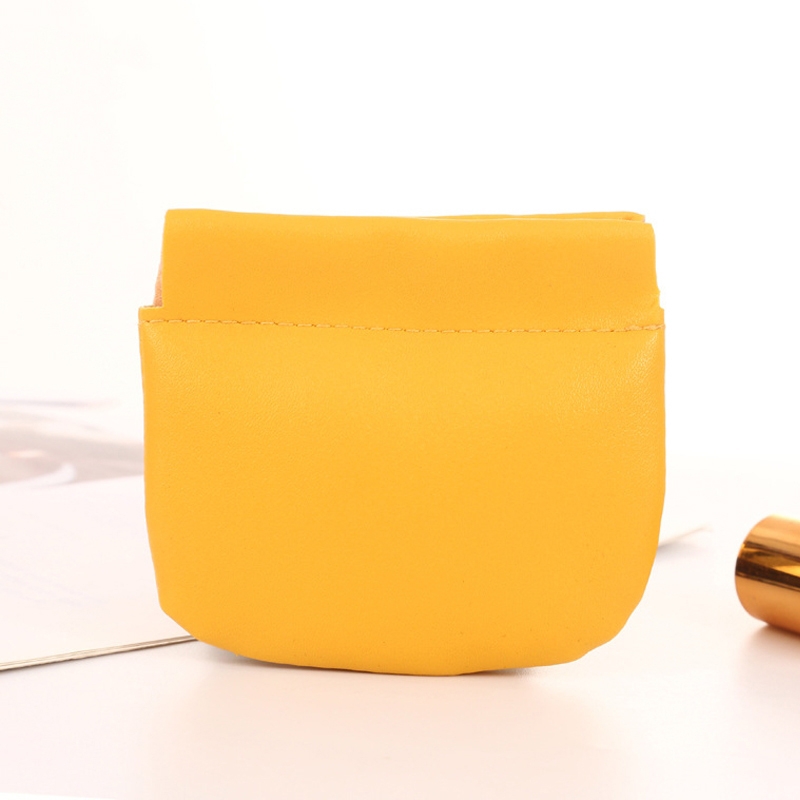 Portable Lipstick PU Case Mini Coin Cases Headphones Bag(Yellow) - Shopkiz.com