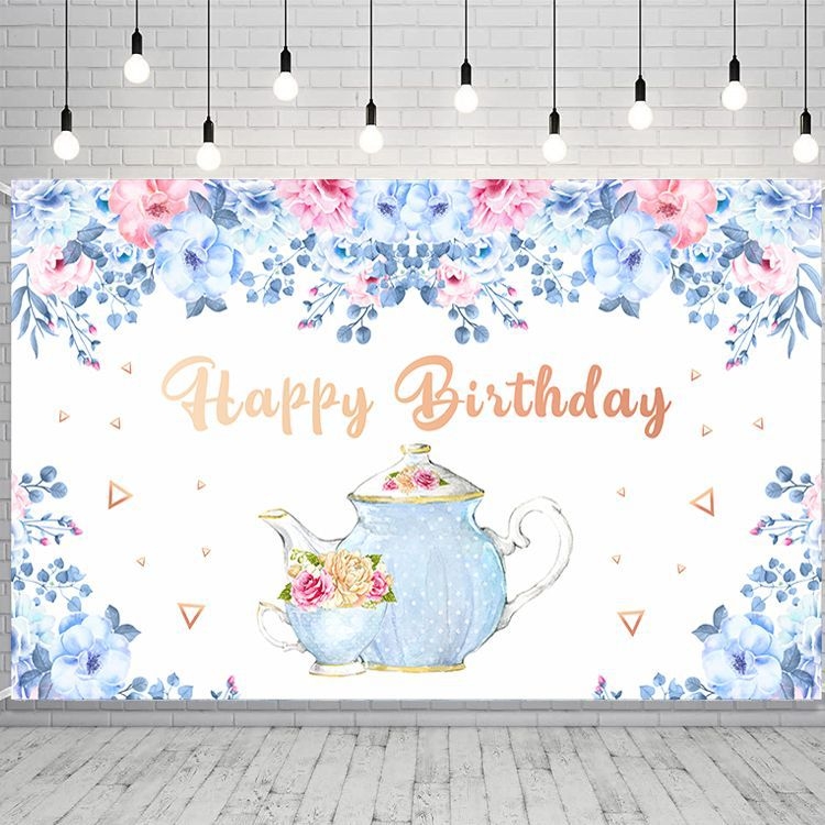 1.8 X 1.1m Cartoon Teapot Photography Background Cloth Birthday Party Scene Decoration - Shopkiz.com