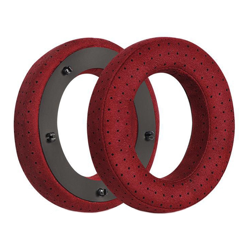 For Focal Clear MG Pro 2pcs Leather Breathable and Comfortable Headset Cover, Color: Fiber Red - Shopkiz.com