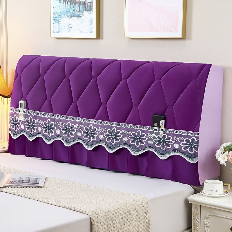 Bedside All-Inclusive Anti-Collision Quilted Thick Fabric Protective Cover, Size: 60x200cm(Eight Petals Purple) - Shopkiz.com