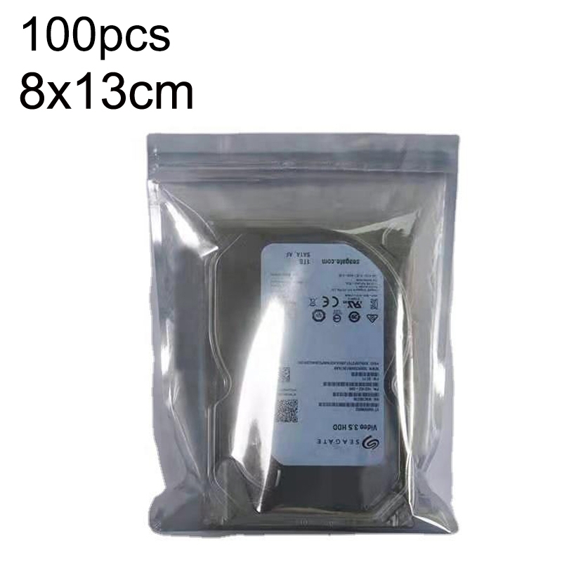 100pcs / Pack 8x13cm Anti-static Shielding Bag Hard Disk Insulation Bag Electronic Plastic Motherboard Packaging Bag - Shopkiz.com