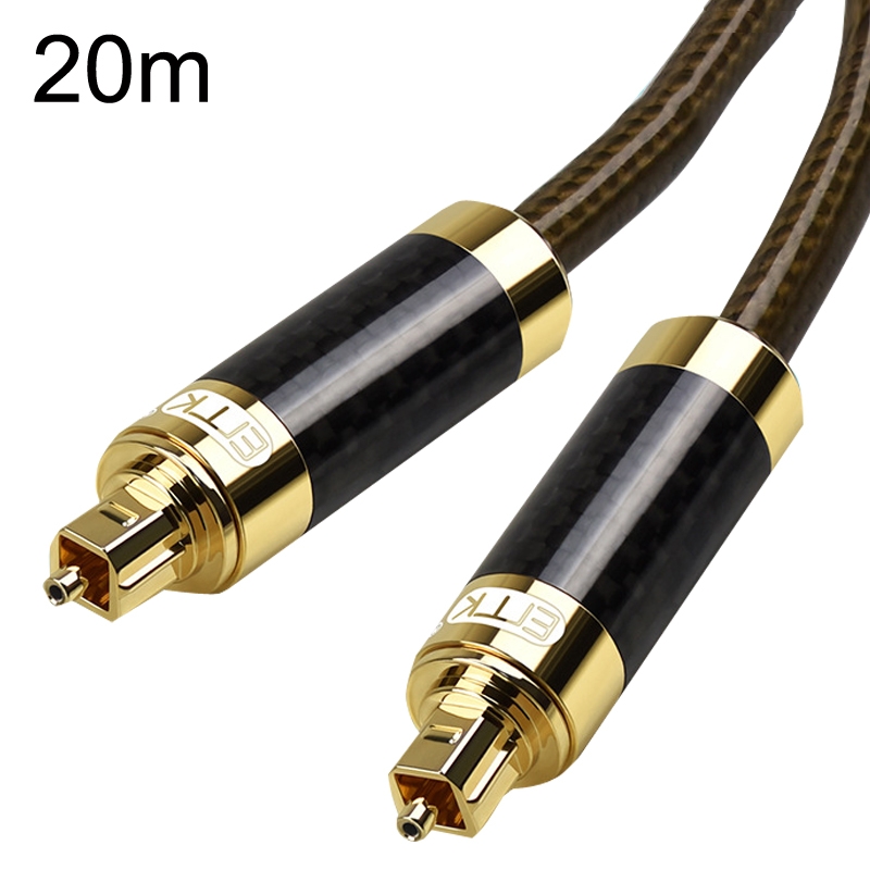 EMK GM/A8.0 Digital Optical Fiber Audio Cable Amplifier Audio Gold Plated Fever Line, Length: 20m(Transparent Coffee) - Shopkiz.com