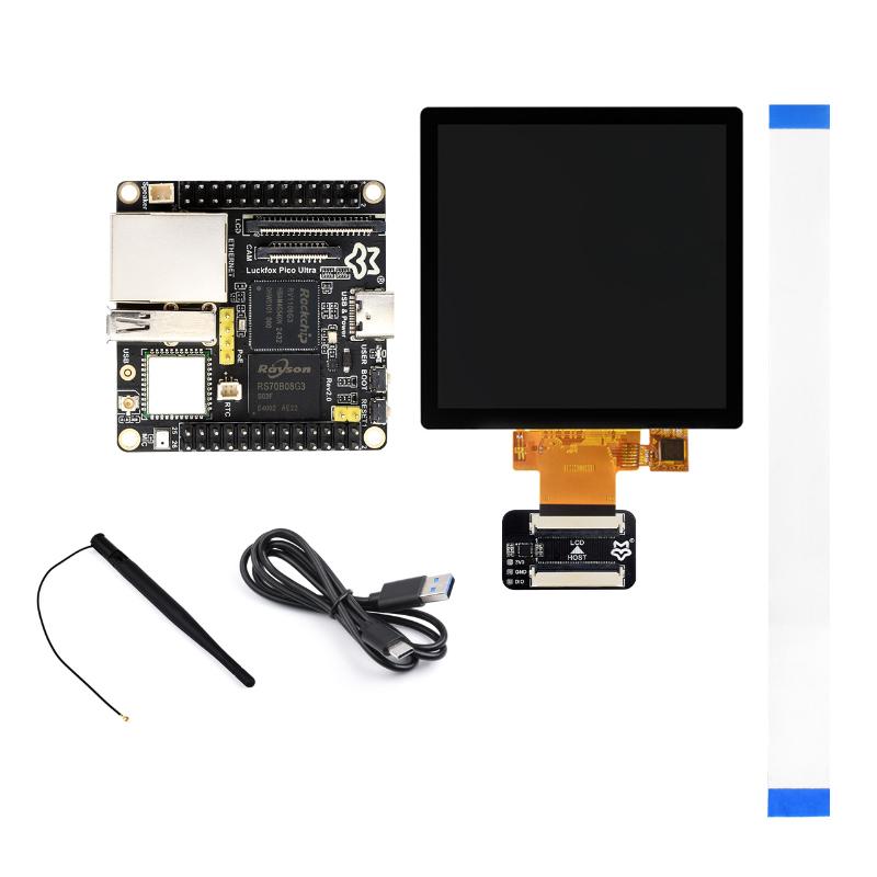 Luckfox Pico Ultra BW RV1106G2 0.5TOPS Micro Linux Development Board Integrated Processor With Wi-Fi/No PoE, Specification: 480x480 Touch Screen -