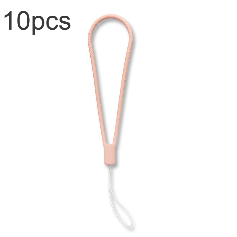 10pcs Silicone Woven Pattern Cell Phone Lanyard Anti-loss Hand Rope(Grapefruit) - Shopkiz.com