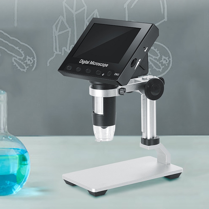 DM3 4.3-Inch Screen LED Light 1000X HD Portable Electronic Digital Microscope, Specification: Metal - Shopkiz.com
