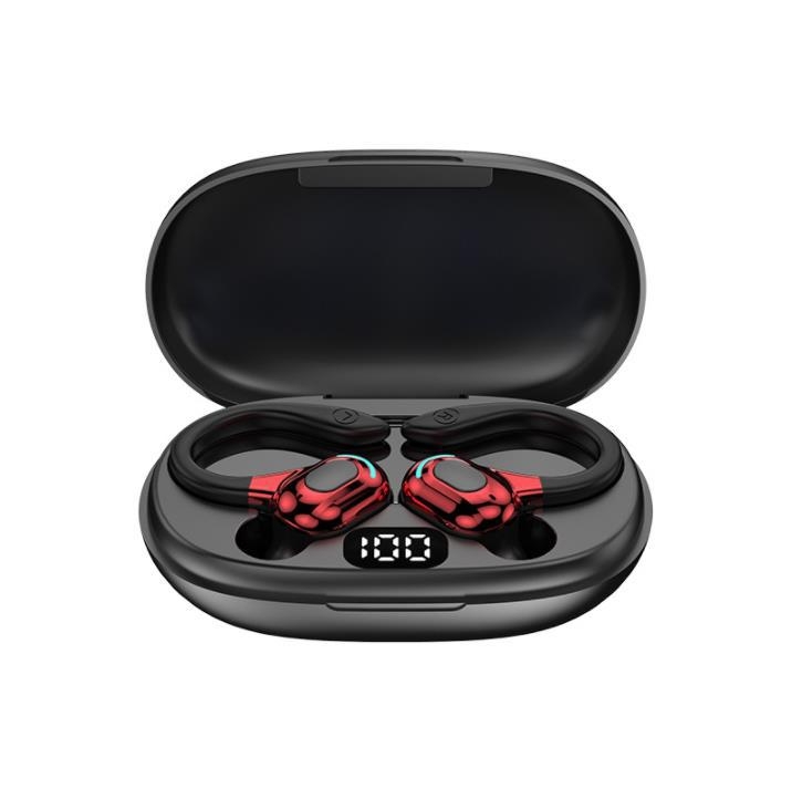 F8 Hanging Ear Stereo Wireless Bluetooth Earphones With Charging Bin(Red Double Ear) - Shopkiz.com