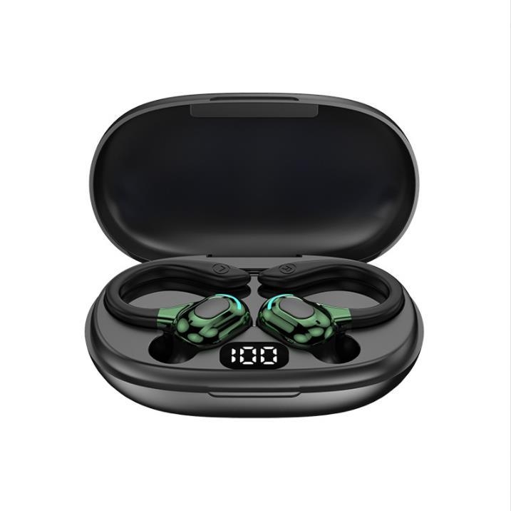 F8 Hanging Ear Stereo Wireless Bluetooth Earphones With Charging Bin(Green Double Ear) - Shopkiz.com