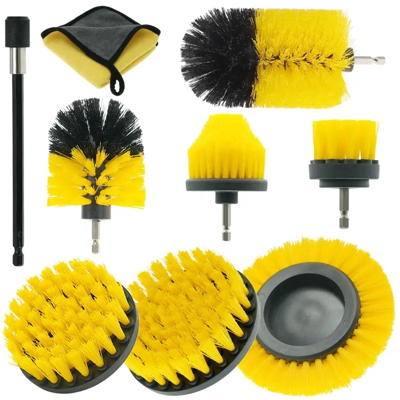 WRS-DS19 9 in 1 Electric Drill Crevice Cleaning Brushes Car Wash Tools Set(9pcs/set) - Shopkiz.com