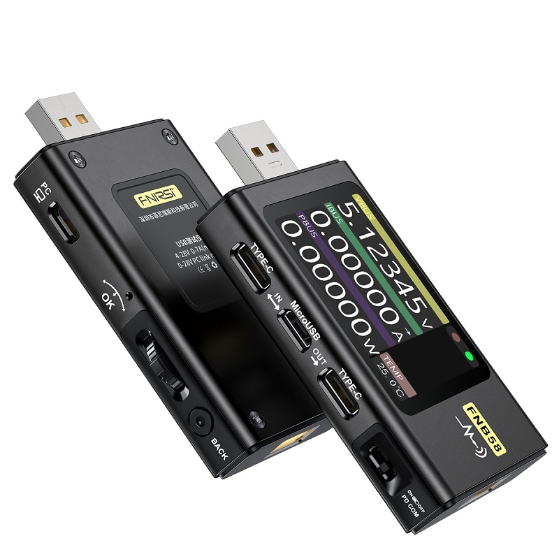 FNIRSI FNB58 USB Voltage Ammeter TYPE-C Fast Charge Power Tester, Specification: Without Bluetooth - Shopkiz.com