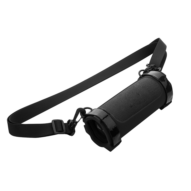 For JBL Flip 6 Speaker Bag Travel Carrying Silicone Case With Shoulder Strap(Black) - Shopkiz.com