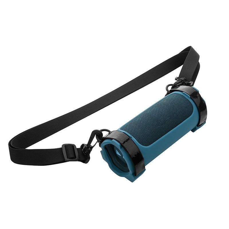 For JBL Flip 6 Speaker Bag Travel Carrying Silicone Case With Shoulder Strap(Blue) - Shopkiz.com