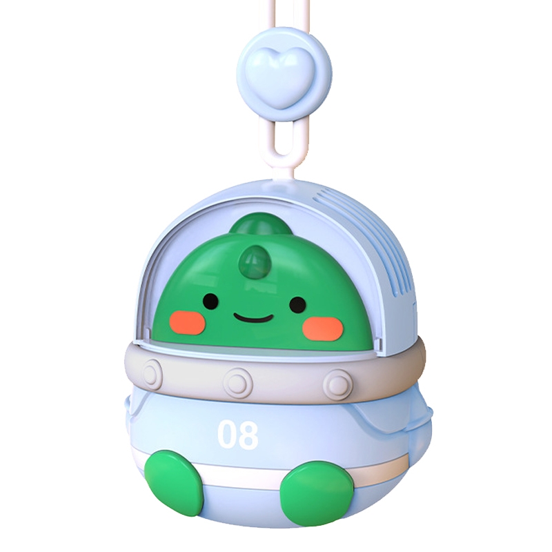 CS1327 Small USB Charging Cartoon Hanging Neck Fan Portable Leafless Silent Mini Fan(Dinosaur) - Shopkiz.com