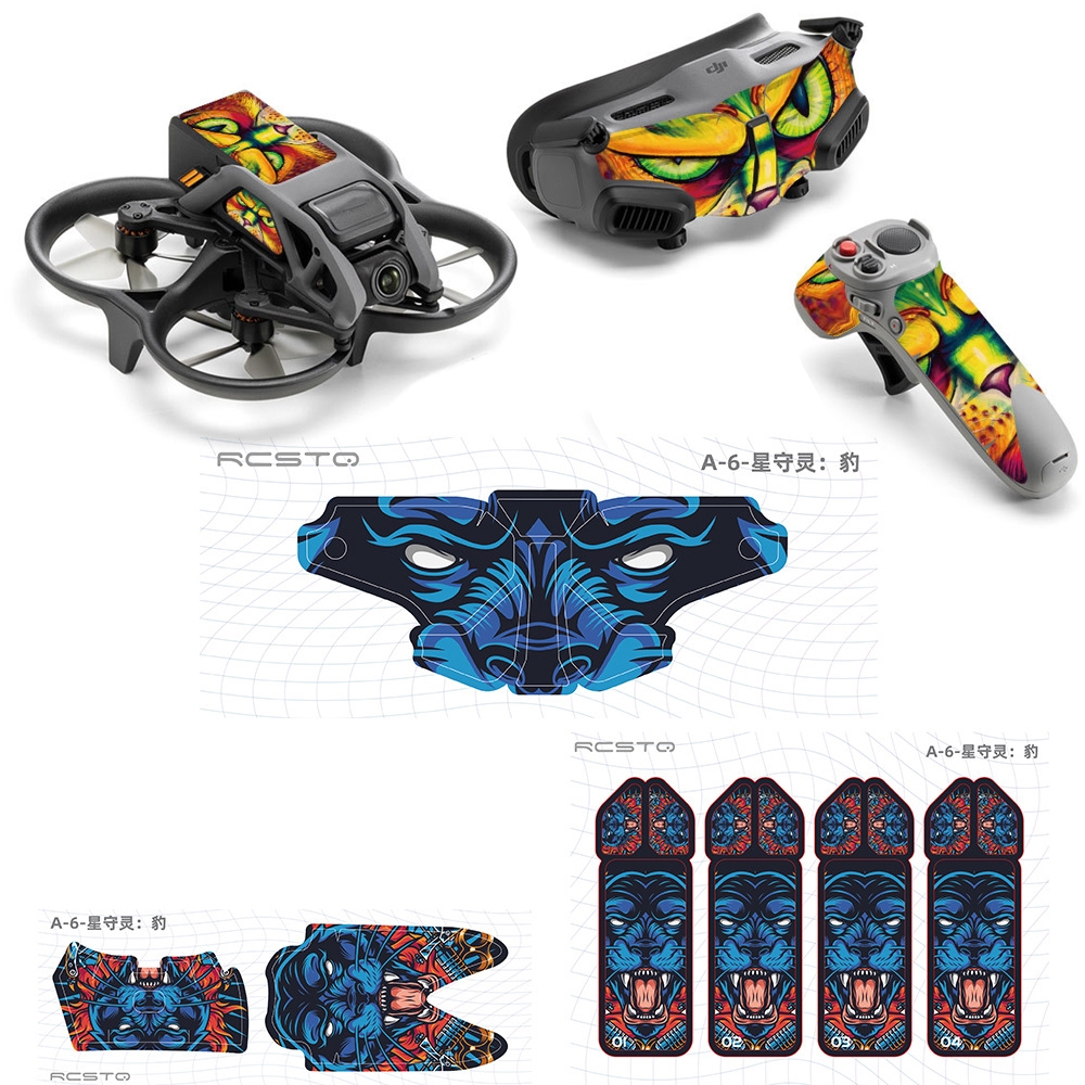 For DJI Avata RCSTQ Body Sticker For Goggles 2 Glasses PVC Colorful Sticker Set(Leopard) - Shopkiz.com