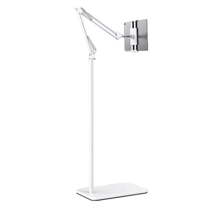 155cm Mobile Phone Tablet Live Broadcast Bedside Lifting Bracket Cantilever Floor Stand (White) - Shopkiz.com