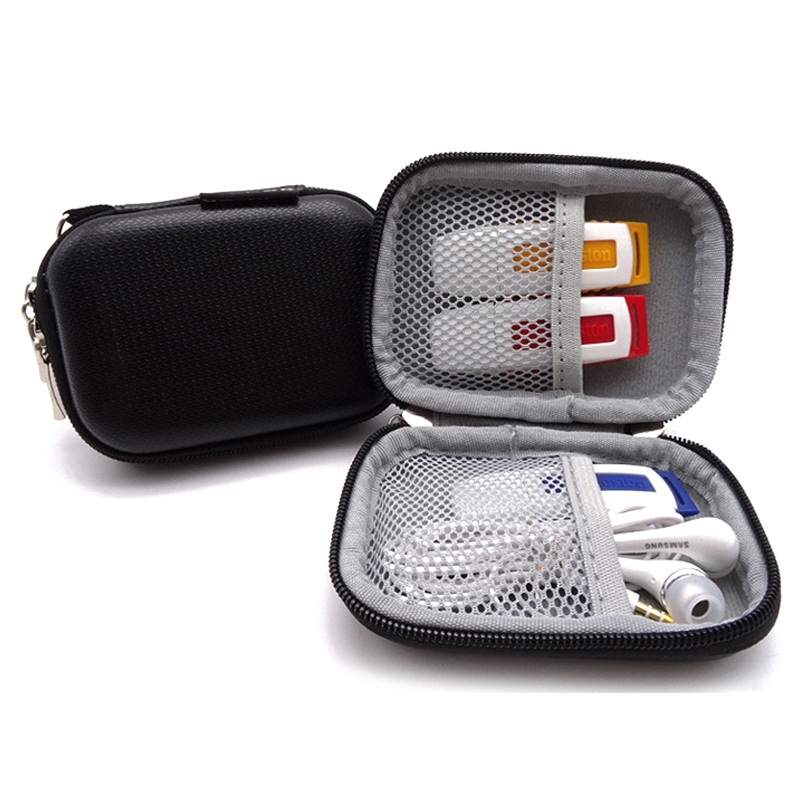 GH1803 EVA Data Cable U Disk Key Coin Wallet Mini Earphone Storage Box(Black) - Shopkiz.com