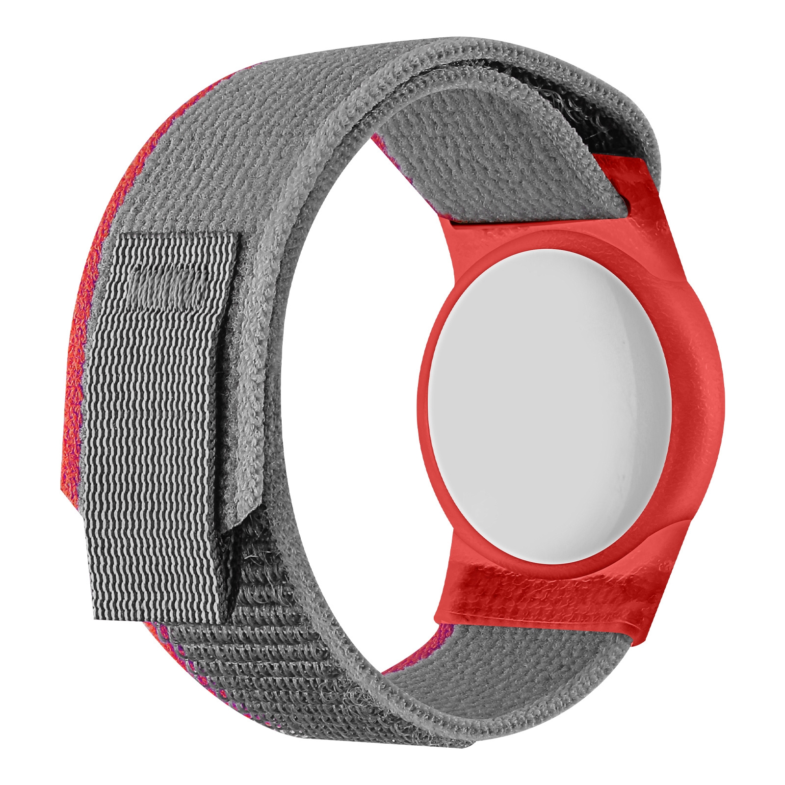 For AirTag 2nd Gen / AirTag 1st Gen Nylon Strap Wristband Anti-lost Tracker Protective Case(Red Gray) - Shopkiz.com